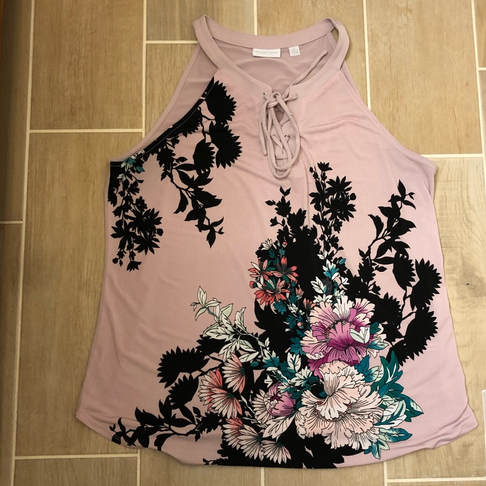 Women’s NY&Co XL floral top with front accent tie